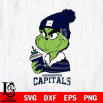 Washington Capitals Boujee Grinch Christmas Cut Files, Cricut,Christmas Svg Dxf Eps Png file , Digital Download
