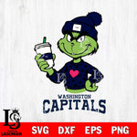 Washington Capitals Boujee Grinch Heart Christmas Cut Files, Cricut,Christmas Svg Dxf Eps Png file , Digital Download