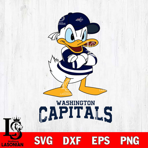 Washington Capitals Donald Duck NHL Hockey SVG DXF EPS PNG FILE,NHL File Cut,Disney Digital Download,Instant Download, Silhouette