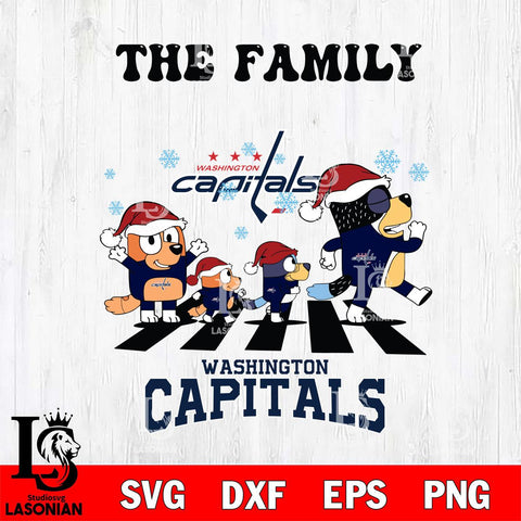 Washington Capitals Family Bluey Christmas Svg Eps Dxf Png File, Digital Download