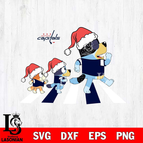 Washington Capitals Family Bluey Walking Christmas Svg Eps Dxf Png File, Digital Download, Instant Download