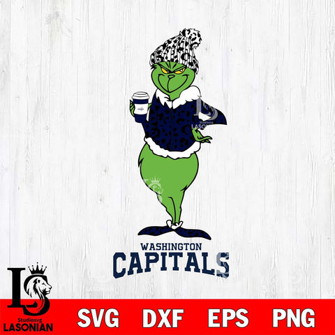 Washington Capitals Grinch Leopard Coffee Svg Eps Dxf Png File, Digital Download, Instant Download
