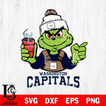 Washington Capitals Grinch with coffee Svg Eps Dxf Png File, Digital Download, Instant Download