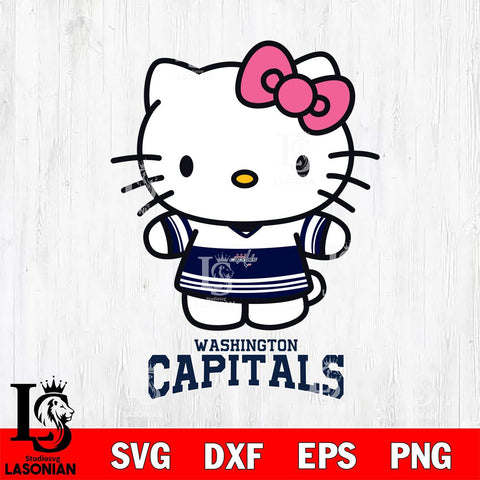 Washington Capitals Hello Kitty NHL Hockey SVG DXF EPS PNG FILE,NHL File Cut,Disney Digital Download,Instant Download, Silhouette