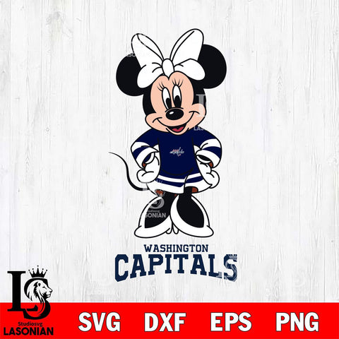 Washington Capitals Minnie Mouse NHL Hockey SVG DXF EPS PNG FILE,NHL File Cut,Disney Digital Download,Instant Download, Silhouette