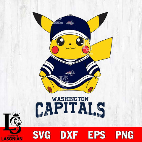 Washington Capitals Pikachu NHL Hockey SVG DXF EPS PNG FILE,NHL File Cut,Disney Digital Download,Instant Download, Silhouette