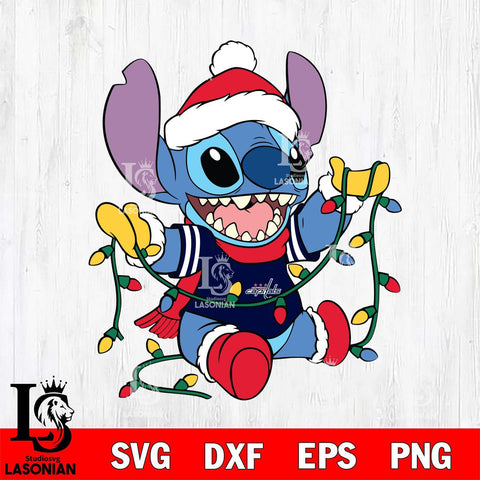 Washington Capitals Stitch Christmas Lights Svg Eps Dxf Png File, Digital Download, Instant Download