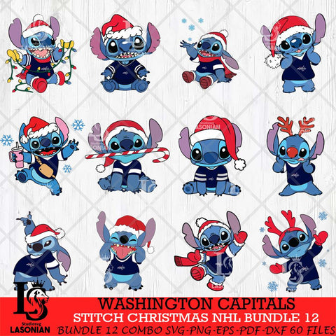 Washington Capitals Stitch Sport Christmas NHL Bundle 12 Svg Eps Dxf Png File, Digital Download, Instant Download