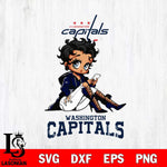 Washington Capitals Style Black Fan Girl Betty Boop, Svg Eps Dxf Png File, Digital Download