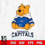 Washington Capitals Winnie The Pooh NHL Hockey SVG DXF EPS PNG FILE,NHL File Cut,Disney Digital Download,Instant Download, Silhouette