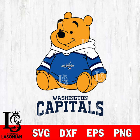 Washington Capitals Winnie The Pooh NHL Hockey SVG DXF EPS PNG FILE,NHL File Cut,Disney Digital Download,Instant Download, Silhouette