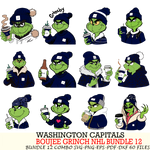 Washington Capitals  Boujee Grinch NHL Bundle 12 SVG Eps Dxf Png File, Digital Download, Instant Download