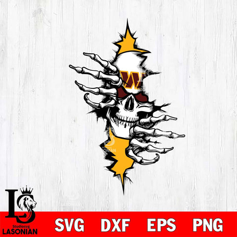 Washington Football Team Badass Skull SVG