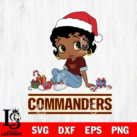 Washington Football Team Betty Boop Christmas File Cut, NFL SVG DXF EPS PNG PDF File, Digital Download , Criucut , Silhouette