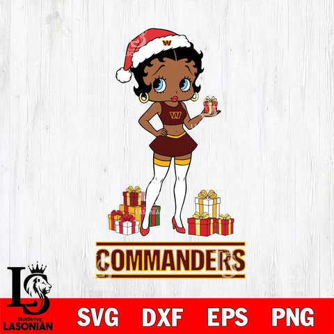 Washington Football Team Betty Boop Christmas Gift File Cut, NFL SVG DXF EPS PNG PDF File, Digital Download , Criucut , Silhouette