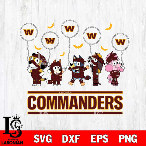 Washington Football Team Bluey Halloween Spooky Svg Eps Dxf Png File, Digital Download, Instant Download