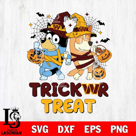 Washington Football Team Bluey Trick or Treat Halloween 2 Svg Eps Dxf Png File, Digital Download, Instant Download