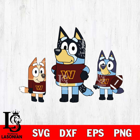 Washington Football Team Bluey svg , Bluey family NFL Svg Eps Dxf Png File, Digital Download, Instant Download