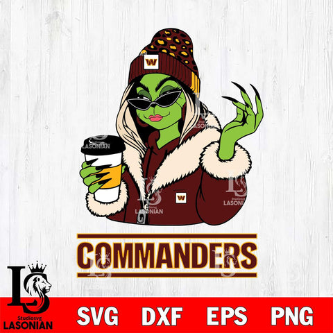 Washington Football Team Boujee Grinch Girls Christmas Svg Eps Dxf Png File,Cricut svg files, Digital Download, Instant Download