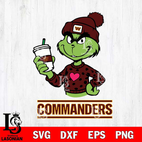 Washington Football Team Boujee Grinch Heart Christmas Svg Eps Dxf Png File,Cricut svg files, Digital Download, Instant Download