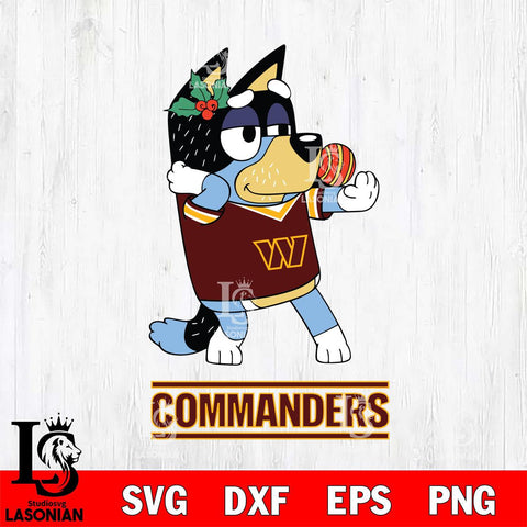 Washington Football Team Christmas Bluey Bandit Heeler Svg Eps Dxf Png File,Cut Svg Files, Digital File, Sublimation