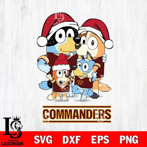 Washington Football Team Christmas Bluey Family Sport Svg Eps Dxf Png File,Cut Svg Files, Digital File, Sublimation