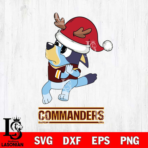 Washington Football Team Christmas Bluey Santa Claus Svg Eps Dxf Png File,Cut Svg Files, Digital File, Sublimation