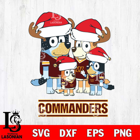 Washington Football Team Christmas Bluey Santa Family Svg Eps Dxf Png File,Cut Svg Files, Digital File, Sublimation