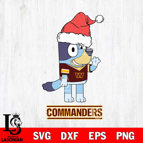 Washington Football Team Christmas Bluey Say Hi Svg Eps Dxf Png File,Cut Svg Files, Digital File, Sublimation