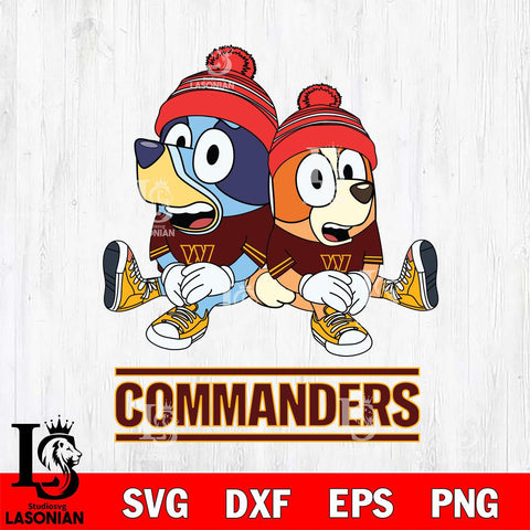 Washington Football Team Christmas Bluey & Bingo Sit Svg Eps Dxf Png File,Cut Svg Files, Digital File, Sublimation
