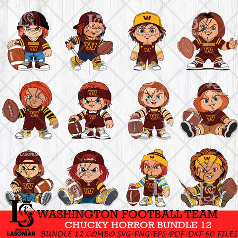 Washington Football Team Chucky Horror Bundle 12 SVG Svg Eps Dxf Png File, Bundle NFL svg, Digital Download, Instant Download