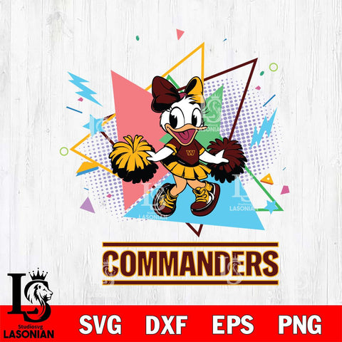 Washington Football Team Cute Daisy Duck Cheerleader SVG DXF EPS PNG FILE, Disney Father day File Cut,Digital Download,Instant Download,Disney Svg Files