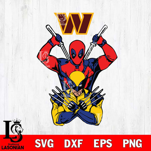 Washington Football Team Deadpool Wolverine 2 Svg Eps Dxf Png File, Digital Download, Instant Download
