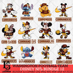 Washington Football Team Disney NFL Bundle Svg PNG 12 Svg Eps Dxf Png File, Digital Download