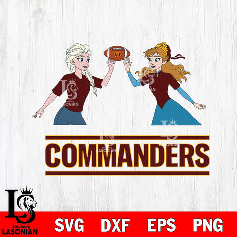 Washington Football Team Elsa & Anna Football Cricut,Christmas SVG DXF EPS PNG FILE, Digital Download,Instant Download, Silhouette