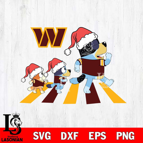 Washington Football Team Family Bluey Walking Christmas Svg Eps Dxf Png File, Digital Download, Instant Download