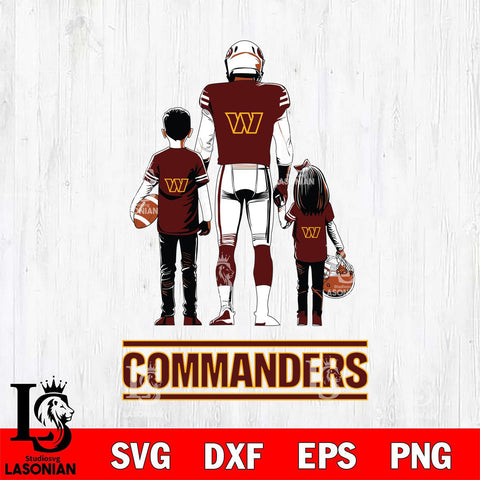 Washington Football Team Father And Child Football SVG DXF EPS PNG FILE,NFL SVG, Father day Digital Download,Instant Download, Silhouette