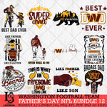 Washington Football Team Fathers Day NFL Bundle 12 Svg Eps Dxf Png File, Digital Download, Instant Download
