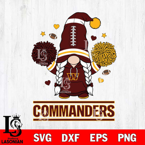 Washington Football Team Gnome cheerleader File Cut, NFL SVG, Digital Download , CHRISTMAS Criucut , Silhouette
