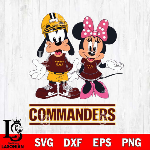Washington Football Team Goofy and Minnie mouse Football SVG DXF EPS PNG FILE,NFL Cricut ,Football Digital Download,Instant Download, Silhouette
