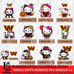 Washington Football Team Hello Kitty Horror NFL Bundle 12 SVG Eps Dxf Png File, NFL svg, Digital Download, Instant Download