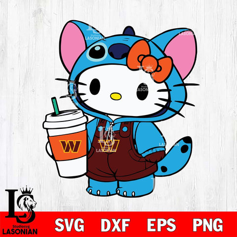 Washington Football Team Hello Kitty Stitch Football Svg Eps Dxf Png File, NFL svg, Digital Download, Instant Download