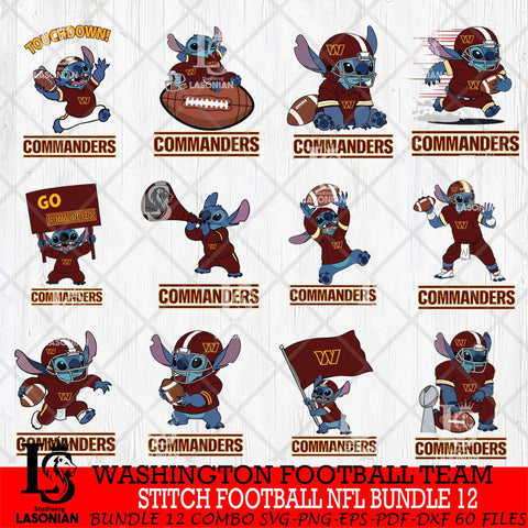 Washington Football Team Lilo and stitch Football NFL Bundle 12 SVG DXF EPS PNG FILE, NFL File Cut, Digital Download,Instant Download, Silhouette, Cricut