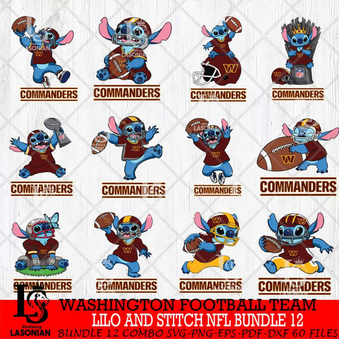 Washington Football Team Lilo and stitch Sport NFL Bundle 12 SVG DXF EPS PNG FILE,Bundle Stitch File Cut,NFL Digital Download,Instant Download, Silhouette