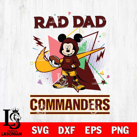 Washington Football Team Mickey Wearing Hoodie Rad Dad SVG DXF EPS PNG FILE, Disney Father day File Cut,Digital Download,Instant Download,Disney Svg Files
