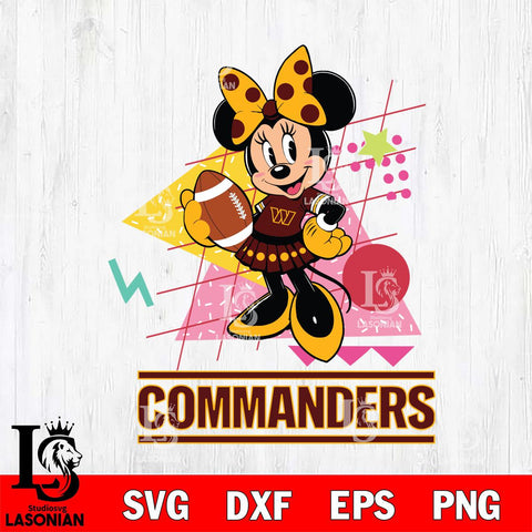 Washington Football Team Minnie Mouse Sport SVG DXF EPS PNG FILE, Disney Father day File Cut,Digital Download,Instant Download,Disney Svg Files