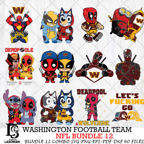 Washington Football Team NFL Bundle 12 Svg Eps Dxf Png File, Digital Download, Instant Download