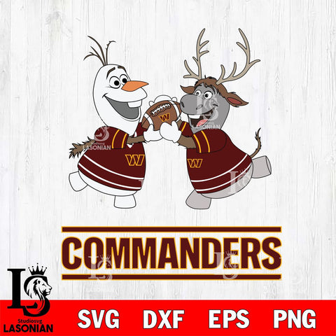 Washington Football Team Olaf & Sven Football Cricut,Christmas SVG DXF EPS PNG FILE, Digital Download,Instant Download, Silhouette