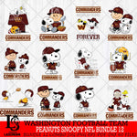 Washington Football Team Peanuts Snoopy Player NFL Bundle 12 SVG DXF EPS PNG FILE,Snoopy File Cut, bundle nfl Digital Download,Instant Download, Silhouette