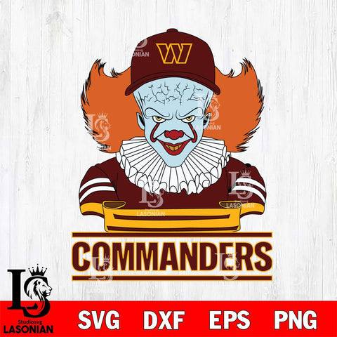 Washington Football Team Pennywise Horror Sport 2 Svg Eps Dxf Png File, NFL svg, Digital Download, Instant Download